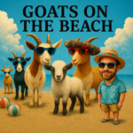 goats on the beach